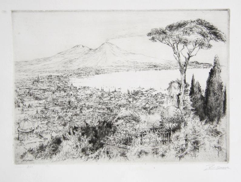 Mount Vesuvius Etching | Paul Geissler,{{product.type}}
