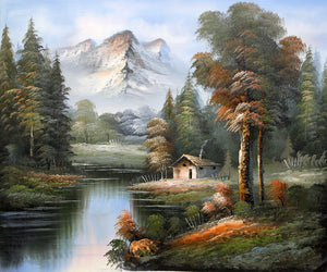 Mountain Landscape with Cabin (14) Oil | Shumu Fu,{{product.type}}