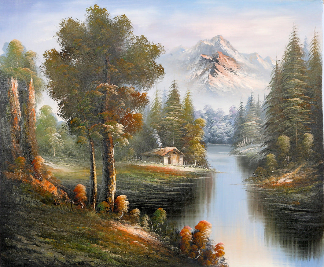 Mountain Landscape with Cabin (16) Oil | Shumu Fu,{{product.type}}