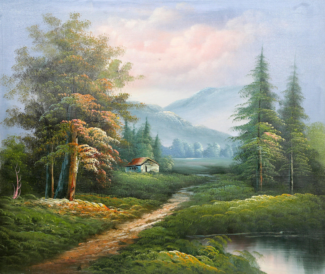 Mountain Landscape with Cabin (20) Oil | Shumu Fu,{{product.type}}