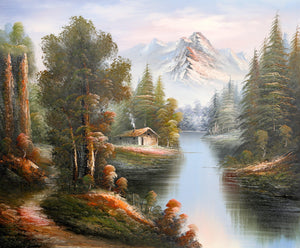 Mountain Landscape with Cabin (39) Oil | Shumu Fu,{{product.type}}