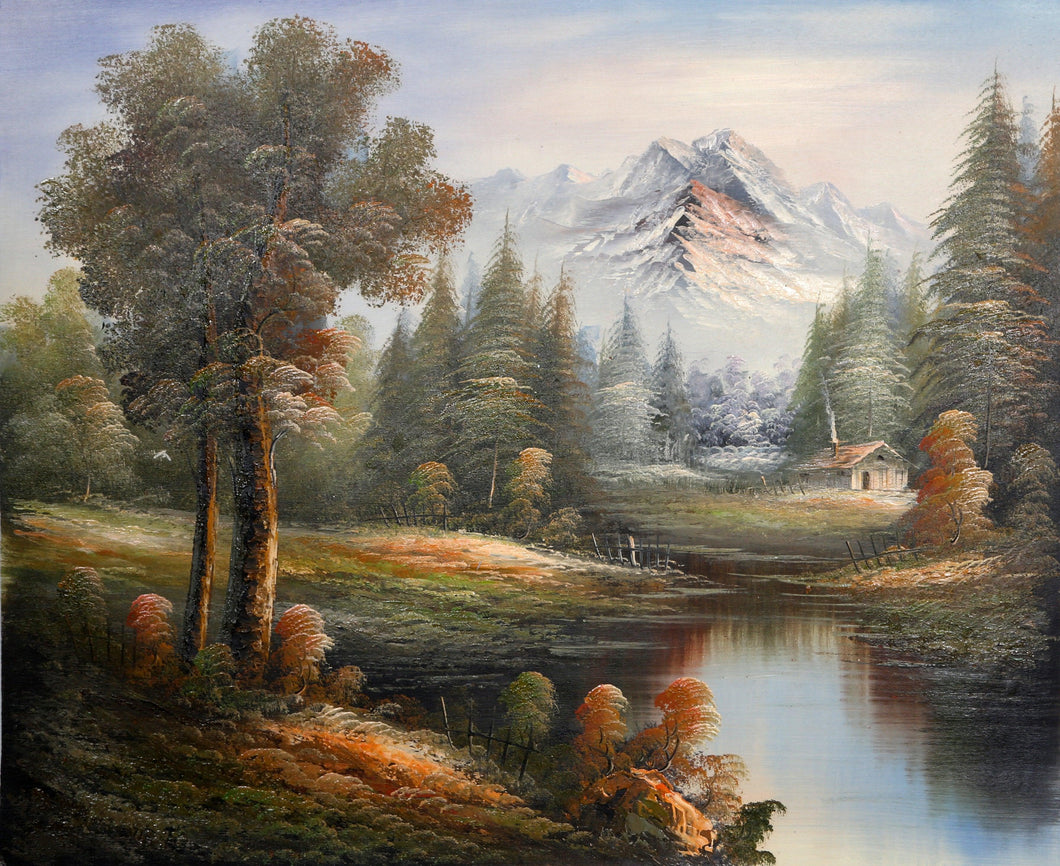 Mountain Landscape with Cabin (42) Oil | Shumu Fu,{{product.type}}