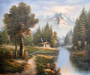 Mountain Landscape with Cabin (43) Oil | Shumu Fu,{{product.type}}