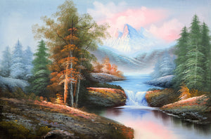 Mountain Landscape with Waterfall (105) Oil | Shumu Fu,{{product.type}}