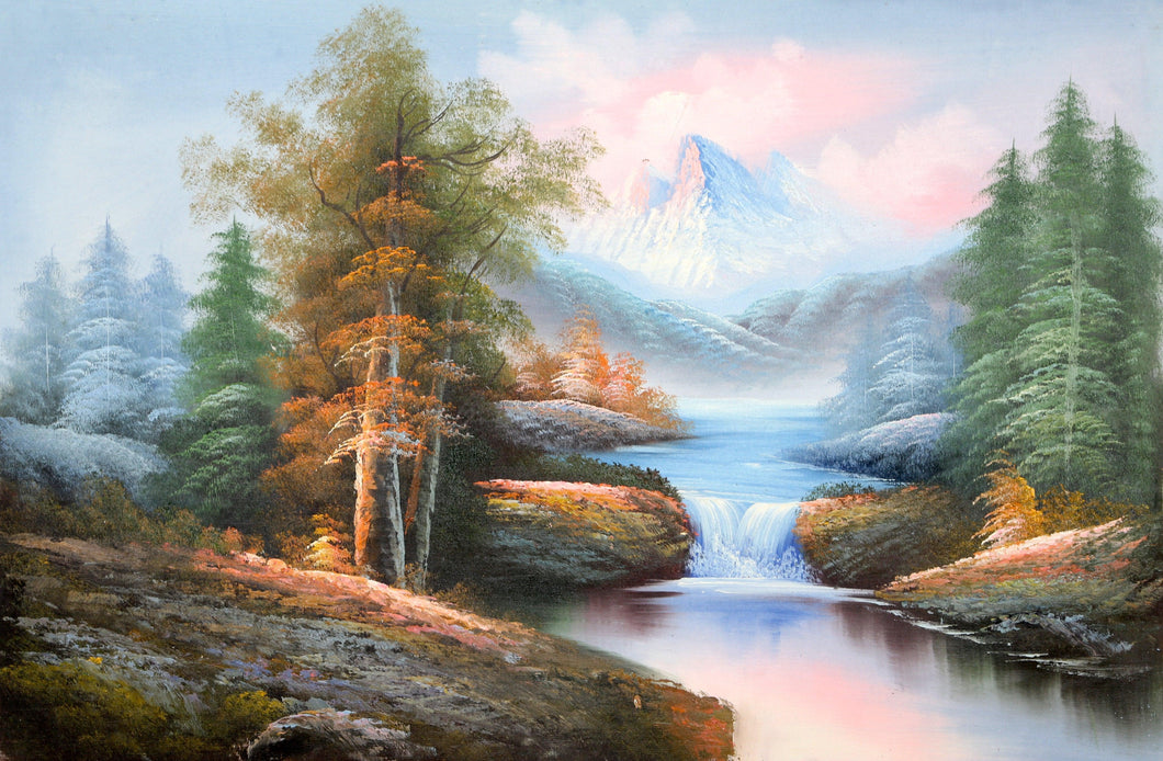 Mountain Landscape with Waterfall (106) Oil | Shumu Fu,{{product.type}}