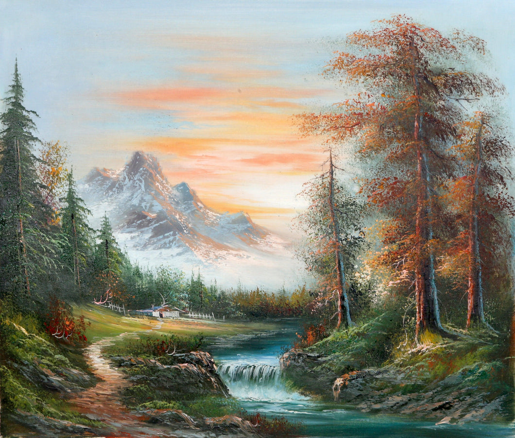 Mountain Landscape with Waterfall (15) Oil | Shumu Fu,{{product.type}}