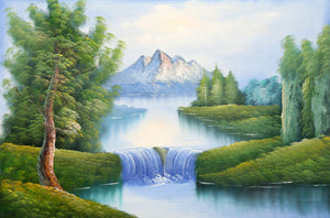 Mountain Landscape with Waterfall (168) Oil | Shumu Fu,{{product.type}}