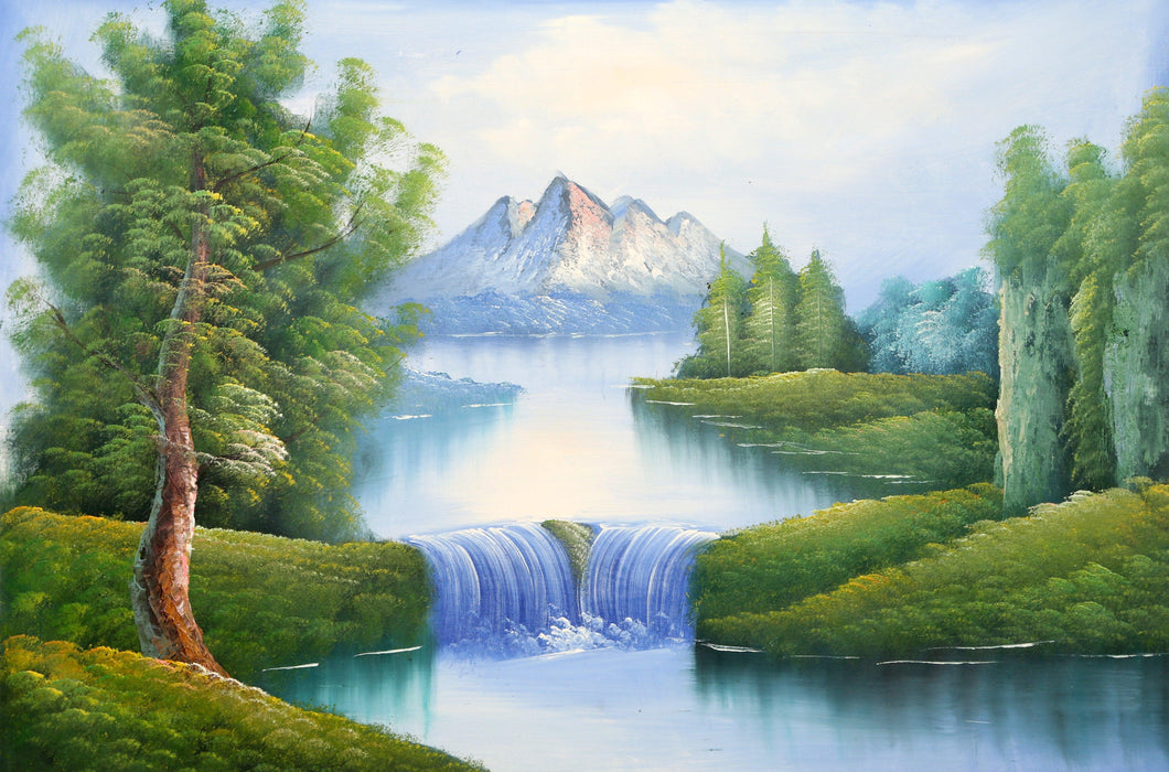 Mountain Landscape with Waterfall (168) Oil | Shumu Fu,{{product.type}}