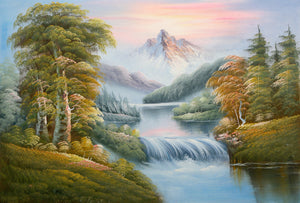 Mountain Landscape with Waterfall (55) Oil | Shumu Fu,{{product.type}}