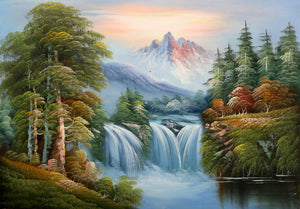 Mountain Landscape with Waterfall (64) Oil | Shumu Fu,{{product.type}}