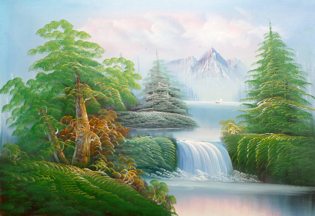 Mountain Landscape with Waterfall (65) Oil | Shumu Fu,{{product.type}}