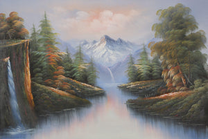 Mountain Reflection Landscape (186) Oil | Shumu Fu,{{product.type}}
