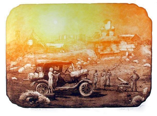 Moving to the Mines Etching | Roy Purcell,{{product.type}}
