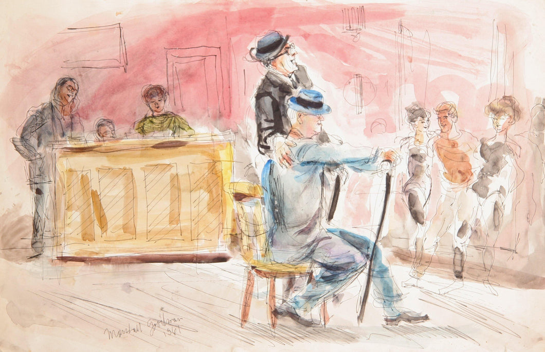 Mr. Chevalier and Mr. Holloway (Music Hall Turn) III Watercolor | Marshall Goodman,{{product.type}}