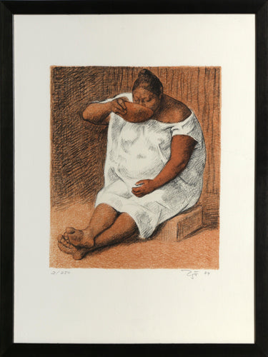 Mujer Bebiendo (Woman Drinking) Lithograph | Francisco Zuniga,{{product.type}}
