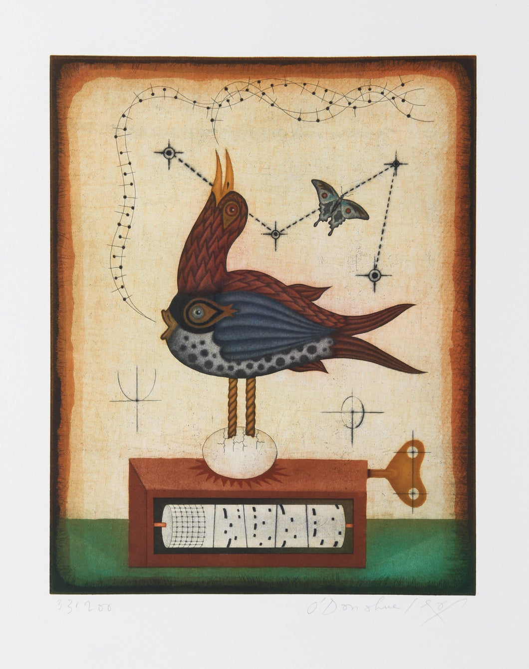 Music Box Bird Etching | Tighe O'Donoghue,{{product.type}}