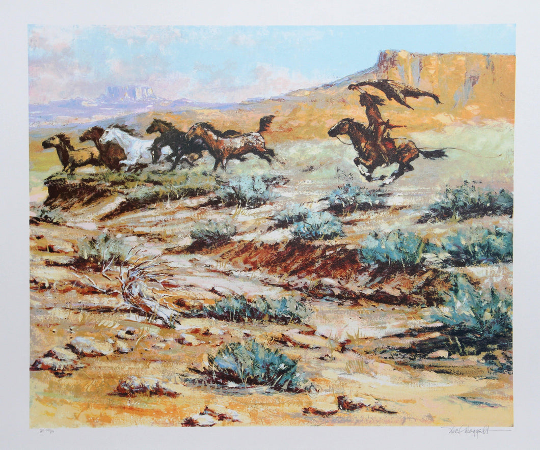 Mustangs on the Run Lithograph | Noel Daggett,{{product.type}}