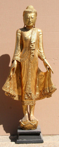 Myanmar (Burma) Mandalay Standing Buddha I Wood | Unknown Artist,{{product.type}}
