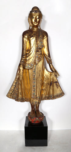 Myanmar (Burma) Mandalay Standing Buddha Wood | Unknown Artist,{{product.type}}