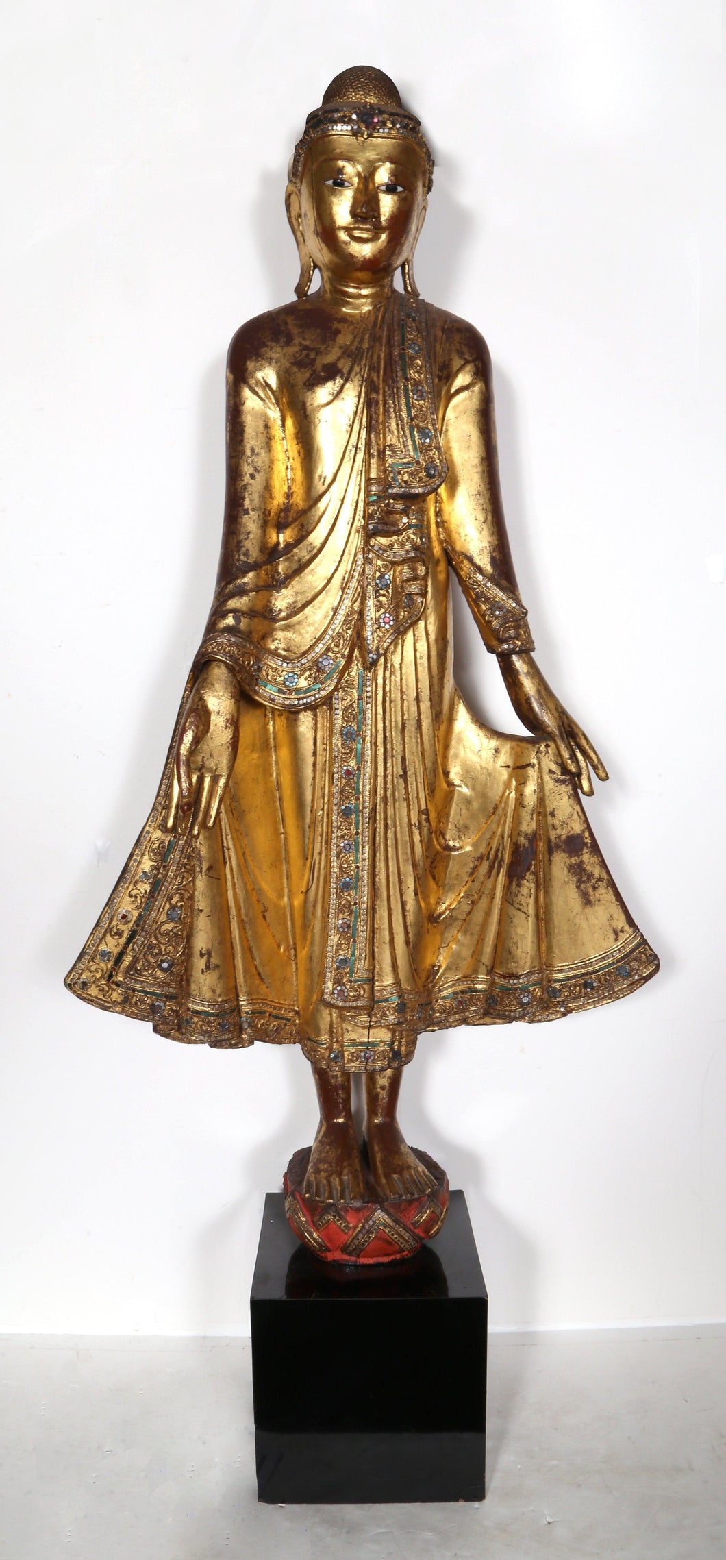 Myanmar (Burma) Mandalay Standing Buddha Wood | Unknown Artist,{{product.type}}