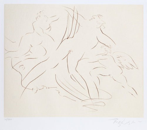 Myths and Legends: Plate III, Voyage to Crete (Sepia) Etching | Reuben Nakian,{{product.type}}