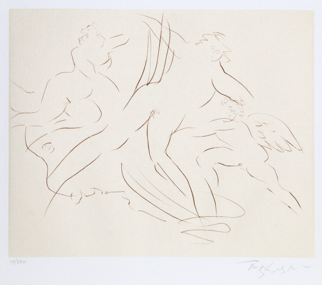 Myths and Legends: Plate III, Voyage to Crete (Sepia) Etching | Reuben Nakian,{{product.type}}