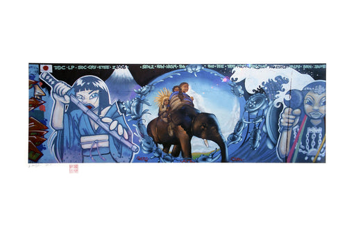 Native American Family Mural from the Graffiti Series Digital | Jonathan Singer,{{product.type}}