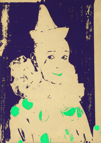 Neon Clown (Navy with Green) Screenprint | Ford Beckman,{{product.type}}