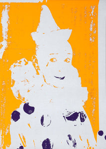 Neon Clown (Orange with Navy) Screenprint | Ford Beckman,{{product.type}}
