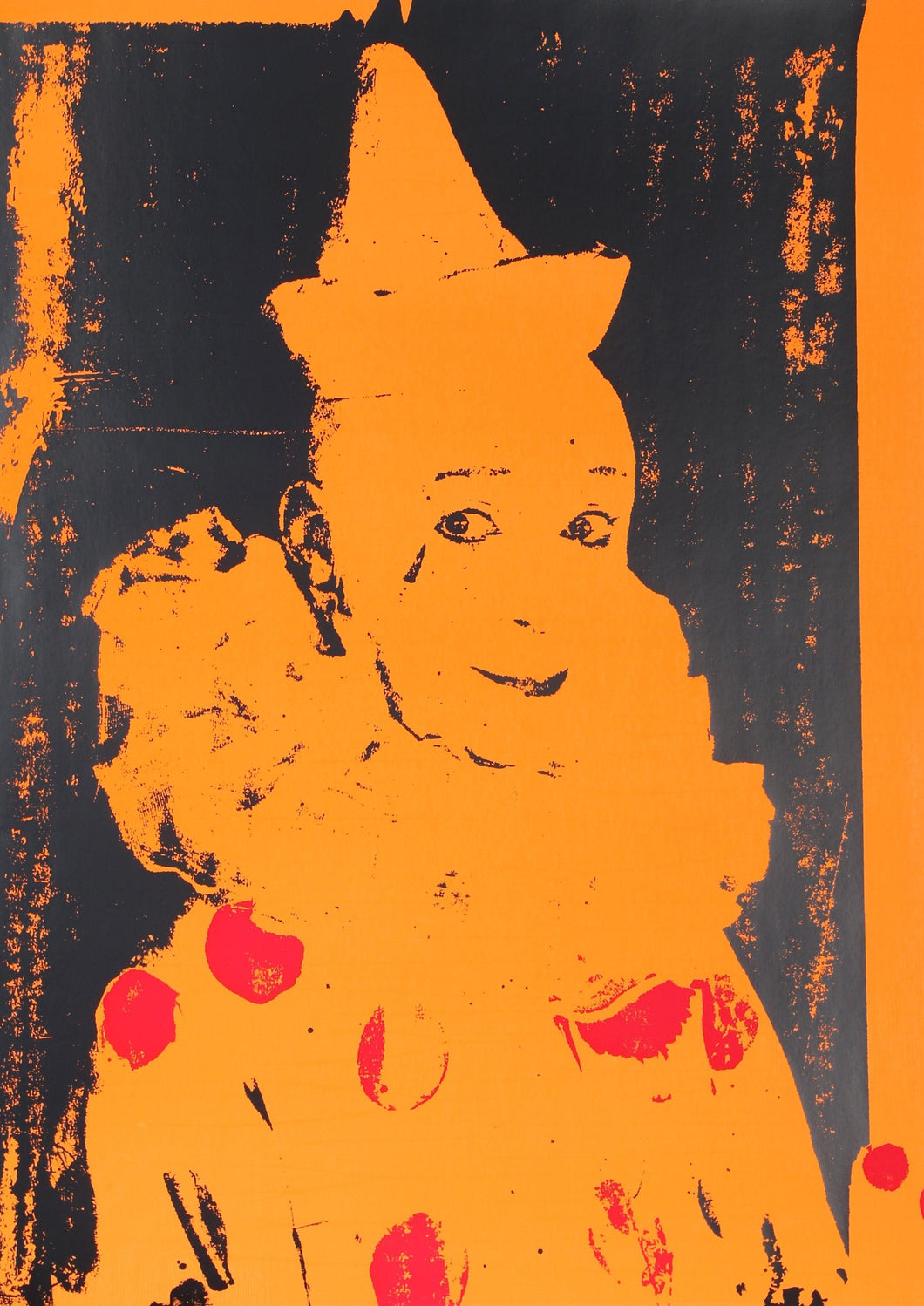 Neon Clown (Orange with Red) Screenprint | Ford Beckman,{{product.type}}