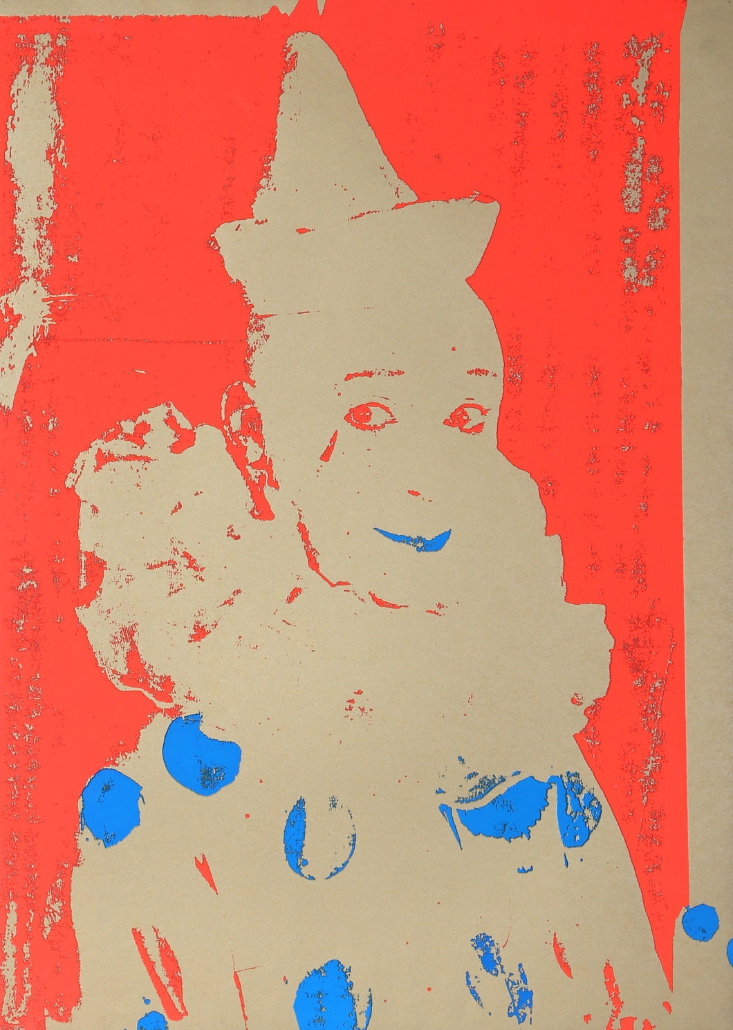 Neon Clown (Red with Blue) Screenprint | Ford Beckman,{{product.type}}