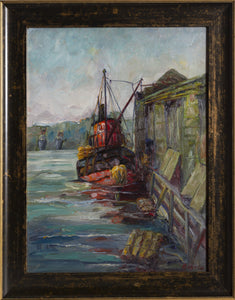 New Rochelle Pier Oil | Margaretha E. Albers,{{product.type}}
