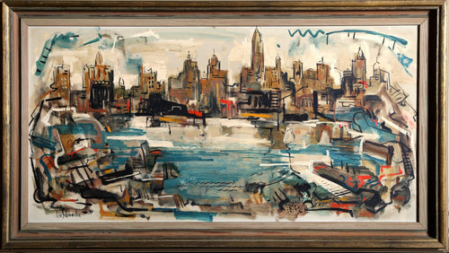 New York City Skyline Oil | George Schwacha,{{product.type}}