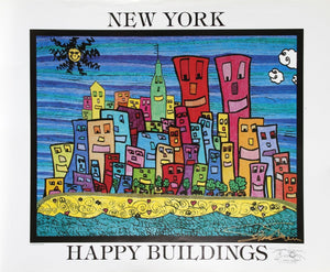New York Happy Buildings Poster | Stephan Shrem,{{product.type}}