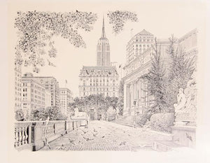 New York Public Library Lithograph | Delbart Duchein,{{product.type}}