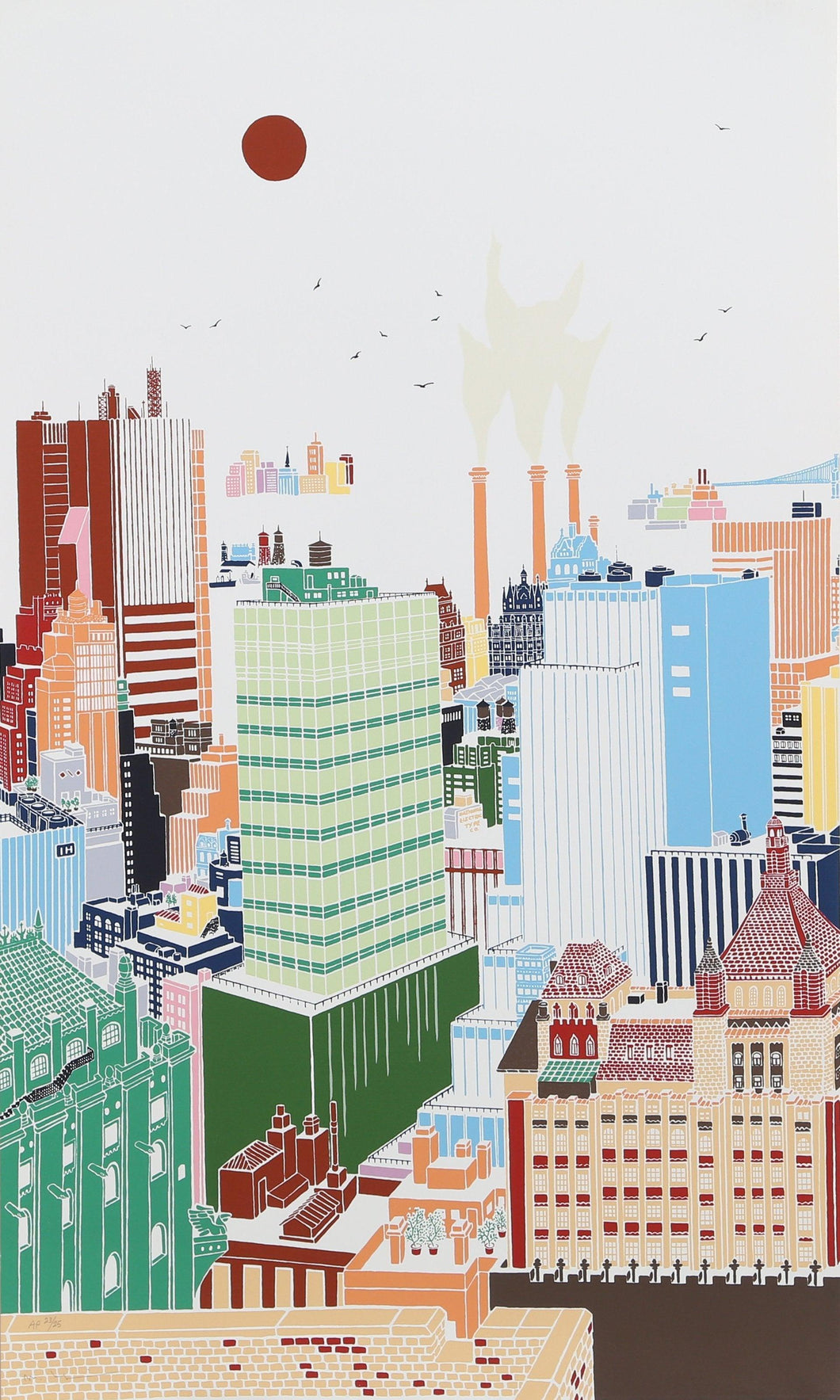 New York Skyline 2 Screenprint | Mori Shizume,{{product.type}}