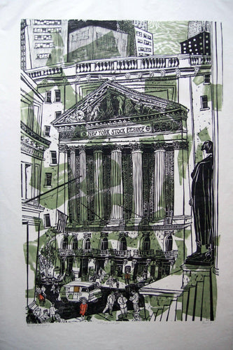 New York Stock Exchange Woodcut | Ted Davies,{{product.type}}