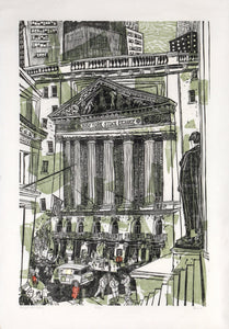 New York Stock Exchange Woodcut | Ted Davies,{{product.type}}