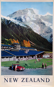 New Zealand - Mt. Sefton and the Hermitage Poster | Travel Poster,{{product.type}}