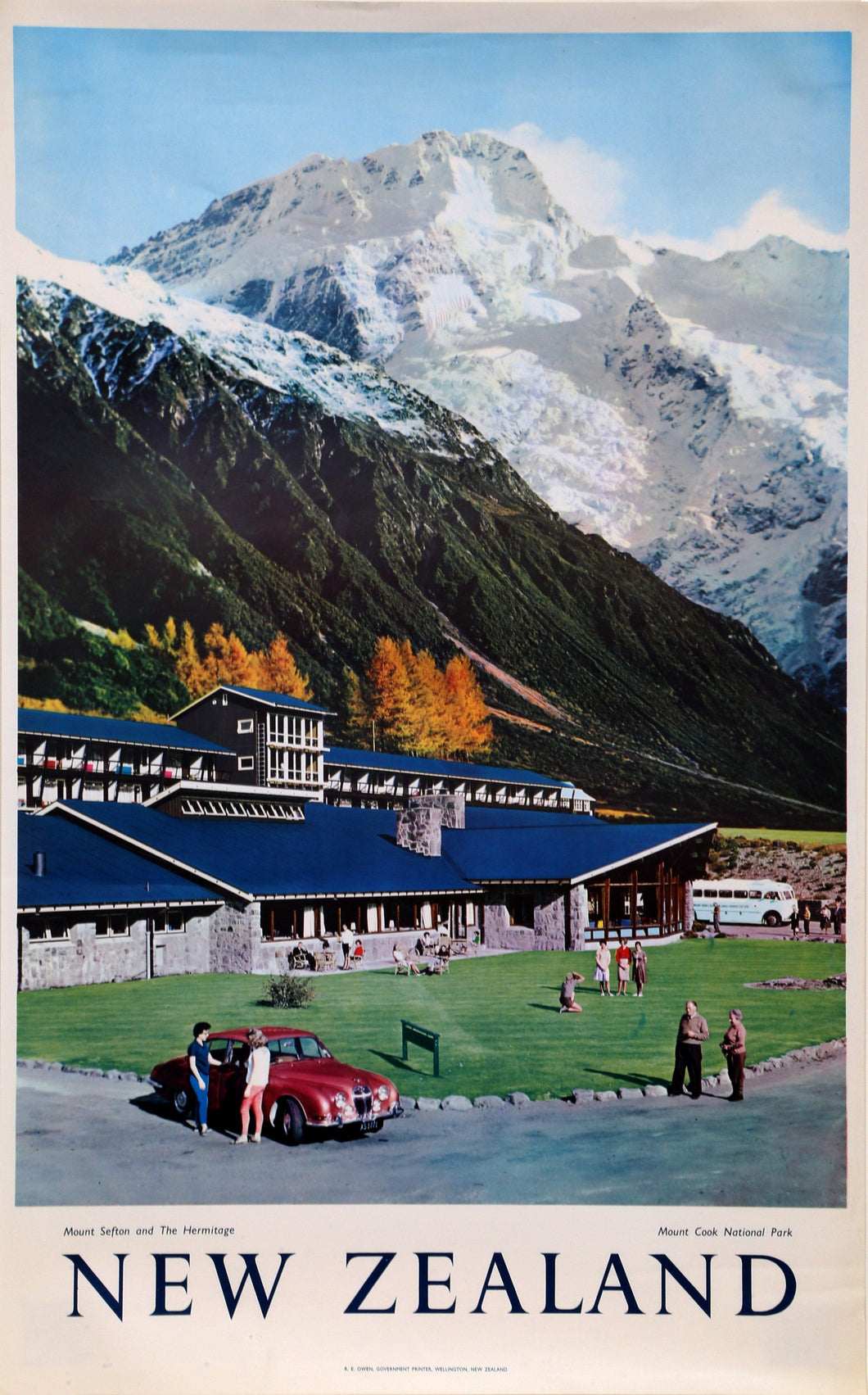 New Zealand - Mt. Sefton and the Hermitage Poster | Travel Poster,{{product.type}}