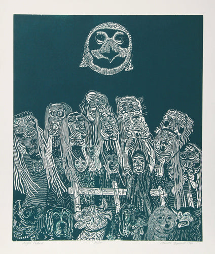 Night Festival (Green) Woodcut | Manuel Izqueirdo,{{product.type}}