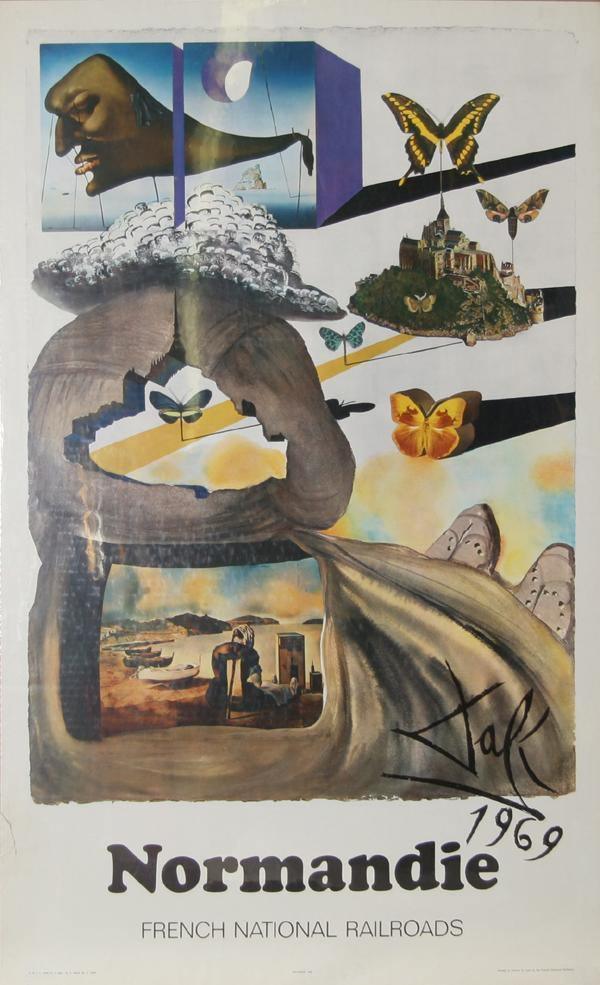 Normandie French National Railroad Poster | Salvador Dalí,{{product.type}}