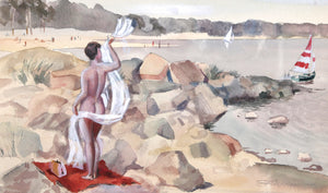 Northern Beach Watercolor | Erik Freyman,{{product.type}}