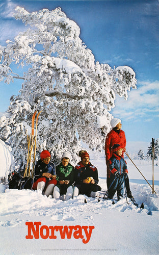 Norway - Skiers Poster | Travel Poster,{{product.type}}