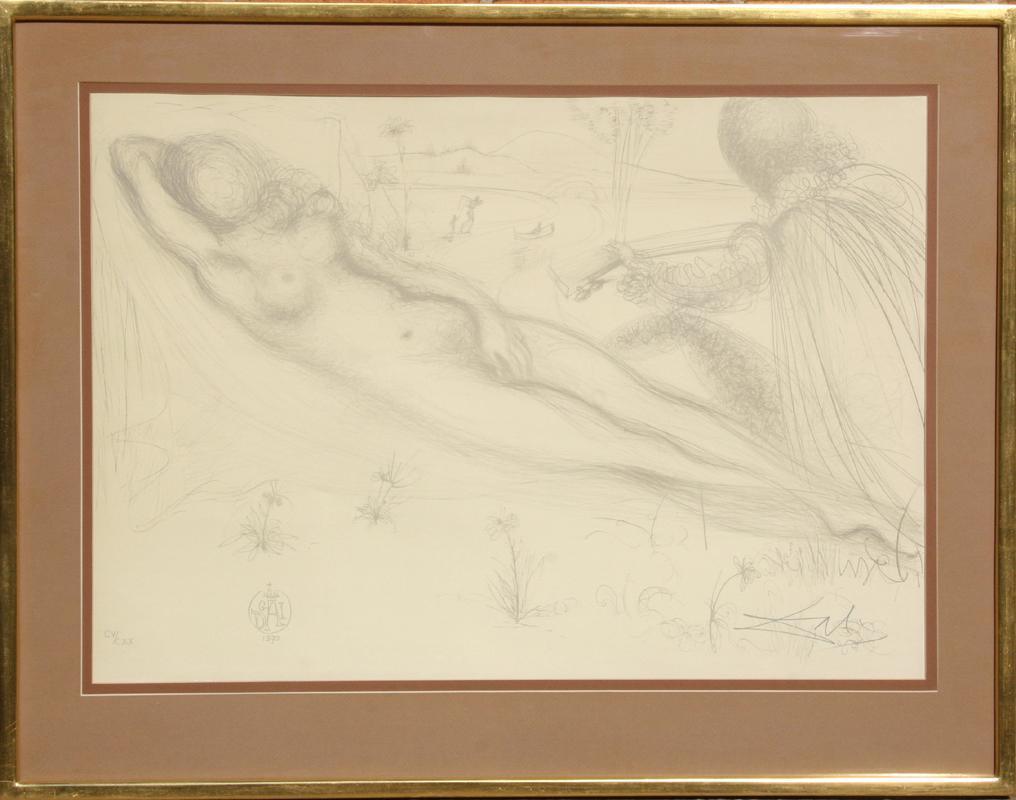 Nu a la Guitarre (Serenade) from the Nudes Suite Lithograph | Salvador Dalí,{{product.type}}