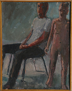 Nude Boy with Man in Chair Oil | Paly,{{product.type}}