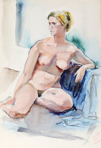 Nude (Carol Kirshenbaum) (P5.5) Watercolor | Eve Nethercott,{{product.type}}