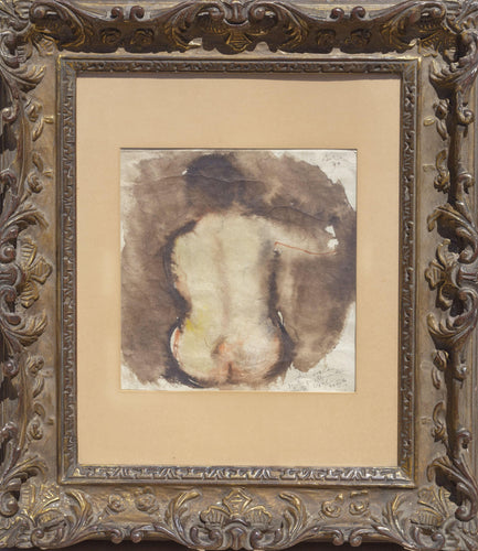 Nude from Behind watercolor | Unknown Artist,{{product.type}}