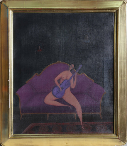 Nude Guitar Player Oil | Branko Bahunek,{{product.type}}