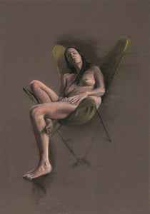 Nude in Butterfly Chair Pastel | Harry McCormick,{{product.type}}